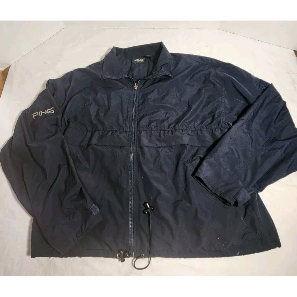Ping‎ Golf Mens Jacket Navy Blue Zip Up Pockets Size M Juniper Network